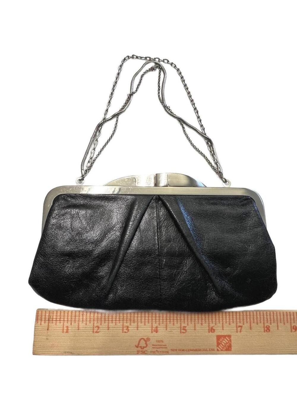 VTG Hobo International Hayley Black Leather Convertible Clutch Wallet Purse